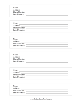 Entry Form White Business Form Template