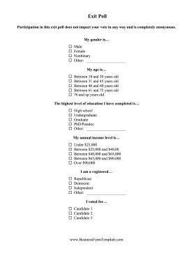 Exit Poll Business Form Template