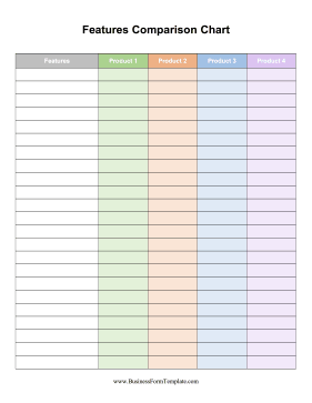 Features Comparison Chart Business Form Template