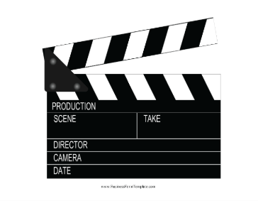 Film Slate Clapperboard Business Form Template