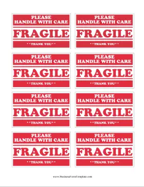 Fragile Mailing Label Business Form Template
