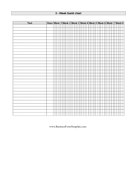 Gantt Chart Eight Weeks Business Form Template