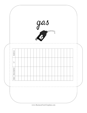 Gas Cash Envelope Business Form Template