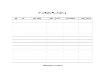 Group Meeting Attendance Log Business Form Template