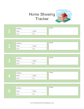 Home Showing Tracker Business Form Template