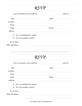 Individual RSVP Form Fancy Business Form Template