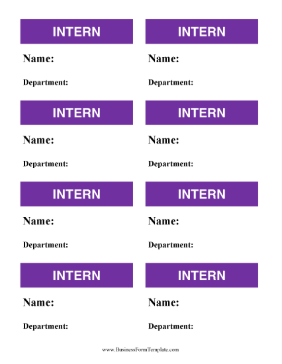 Intern Badges Business Form Template
