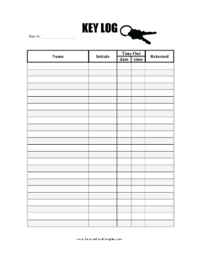 Key Log Business Form Template