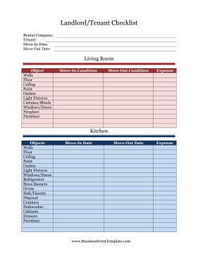 Landlord Checklist Business Form Template