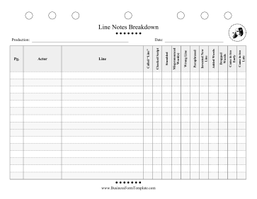 Line Notes Breakdown Business Form Template