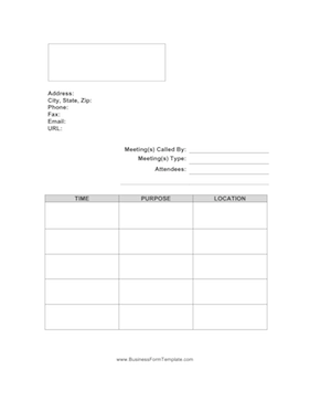 Meeting Agenda Simple Business Form Template