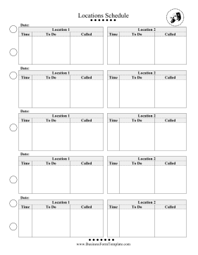 Multiple Location Schedule Business Form Template