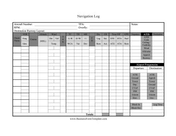 Navigation Log Business Form Template