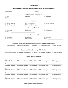 Opinion Poll Business Form Template