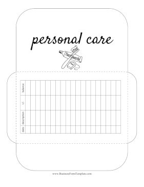 Personal Care Envelope Business Form Template