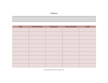 Petition Form Business Form Template
