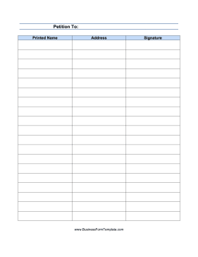 Petition Form Long Business Form Template