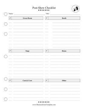 Post-Show Checklist Business Form Template