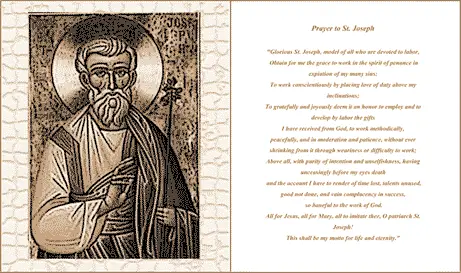 Prayer To St Joseph Holy Card (2 per page) Business Form Template