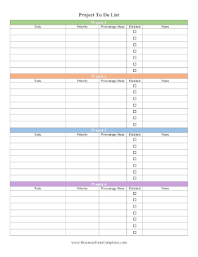 Project To Do List Business Form Template