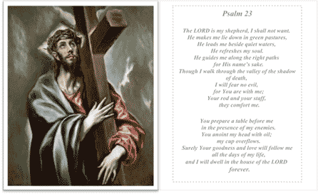 Psalm 23 Holy Card (2 per page) Business Form Template