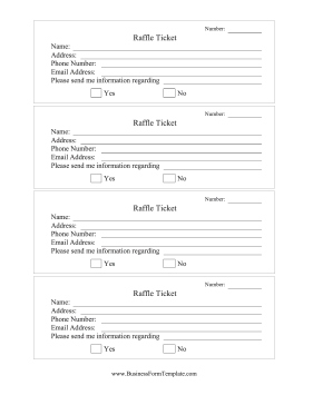 Raffle Ticket White Business Form Template