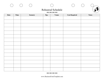 Rehearsal Schedule Business Form Template