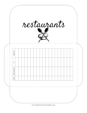 Restaurants Cash Envelope Business Form Template