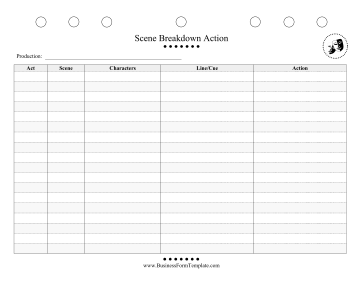 Scene Breakdown Action Business Form Template