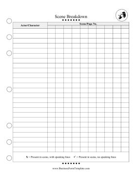 Scene Breakdown Actors Business Form Template