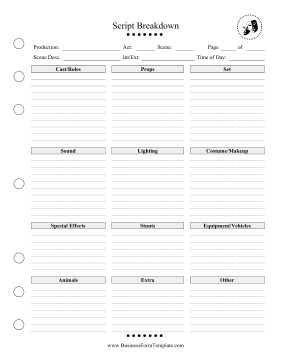 Script Breakdown Business Form Template