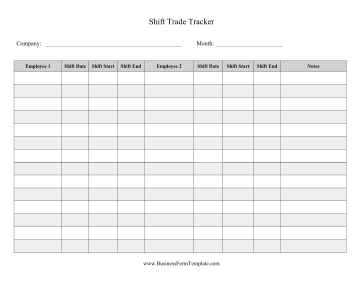 Shift Trade Tracker Business Form Template