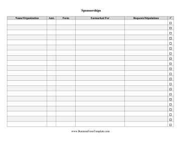 Sponsorships Tracker Business Form Template