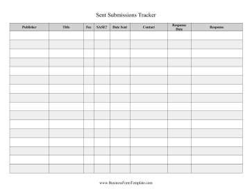 Submission Tracker Sent Business Form Template