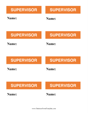 Supervisor Badges Business Form Template