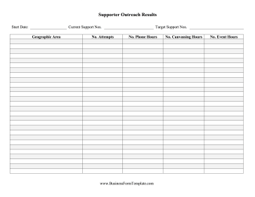 Support Outreach Hours Business Form Template