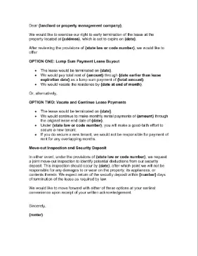 Tenant Lease Breaking Request Letter Business Form Template