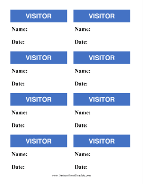 Visitor Badges Business Form Template