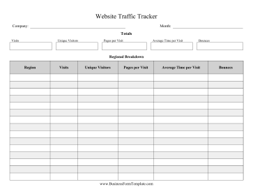 Website Traffic Tracker Business Form Template