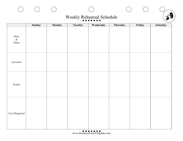 Weekly Rehearsal Schedule Business Form Template