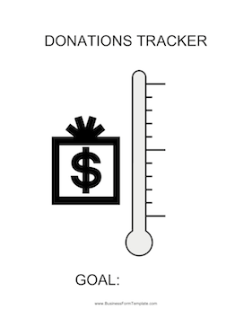 Donations Tracker Thermometer Business Form Template