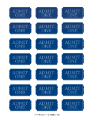 Admit One Tickets