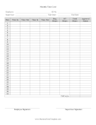 Monthly Time Card With Approval Business Form Template