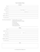 New Customer Form Business Form Template