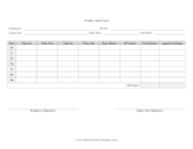 Weekly Time Card With Approval Business Form Template